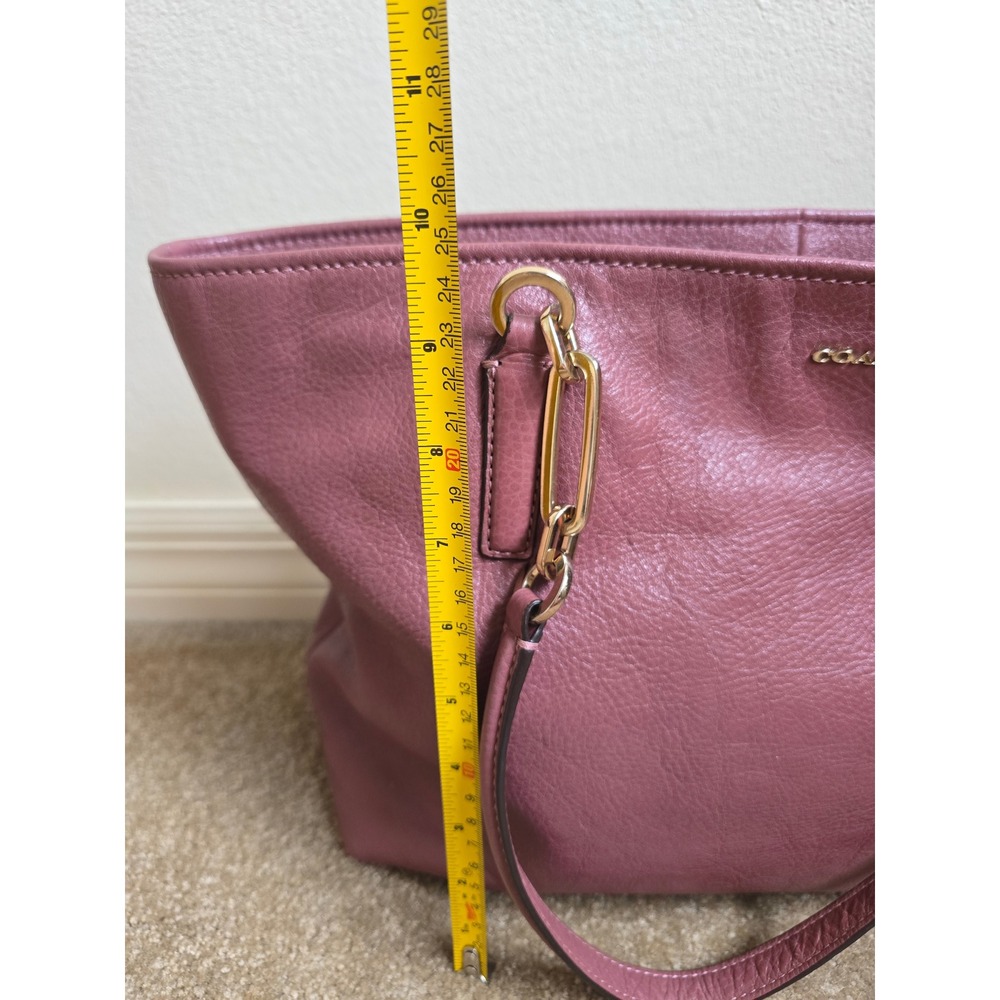 Coach Madison East West Shoulder Bag Mauve Rose Pink Pebbled Leather Tote 26769 - Picture 4 of 9
